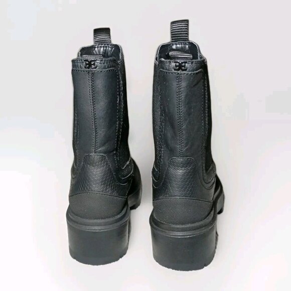 Sam Edelman Lulia Black Chunky Heel Rounded Toe Pull On Sz 5 Chelsea Ankle Boots - Picture 4 of 16